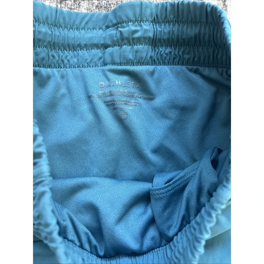 Athleta Size XXS Mesh Racer Run Shorts Mid Rise 4" Lined Teal & Pink Lot Of 2 - Picture 3 of 8